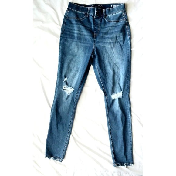 AriZona Denim - Arizona Juniors Jeggings Blue Distressed High Rise Denim 9 28X28